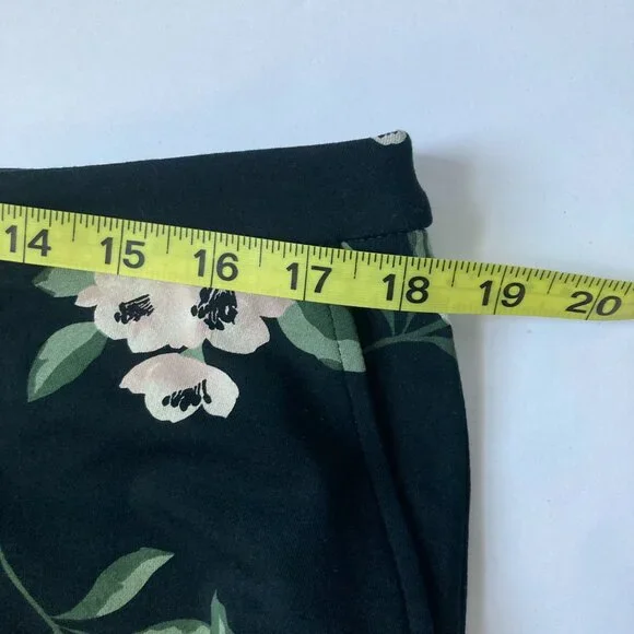 NWT J. Jill Wearever Collection Black Floral Pants Wide Leg Cropped Size Large - Picture 8 of 13